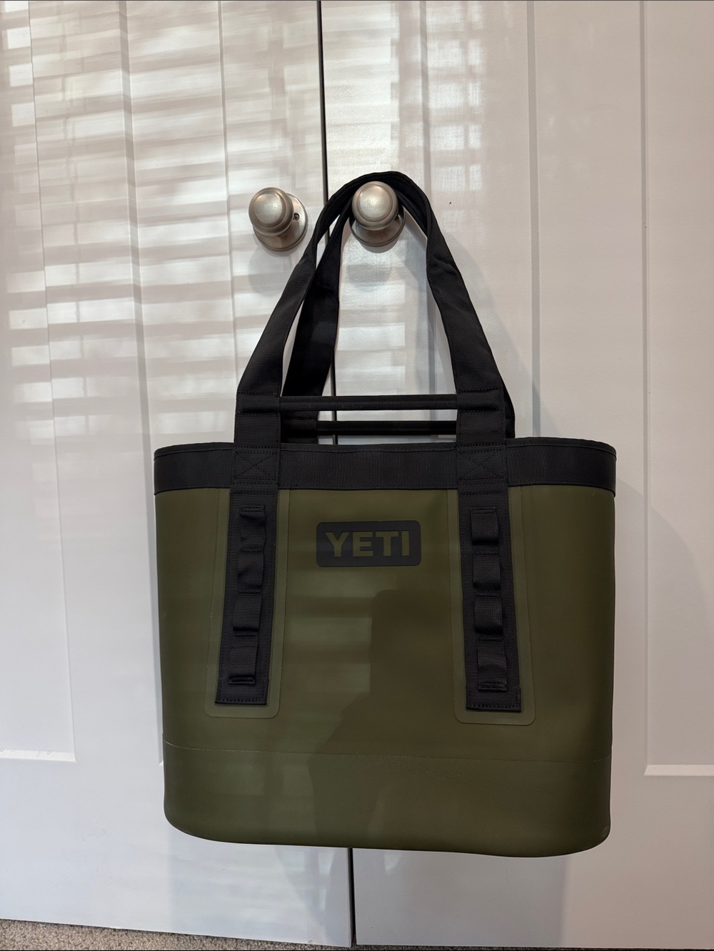 YETI Olive Green Tote with Black Straps